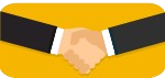 Icône poignée de main – Rencontrez des entrepreneurs